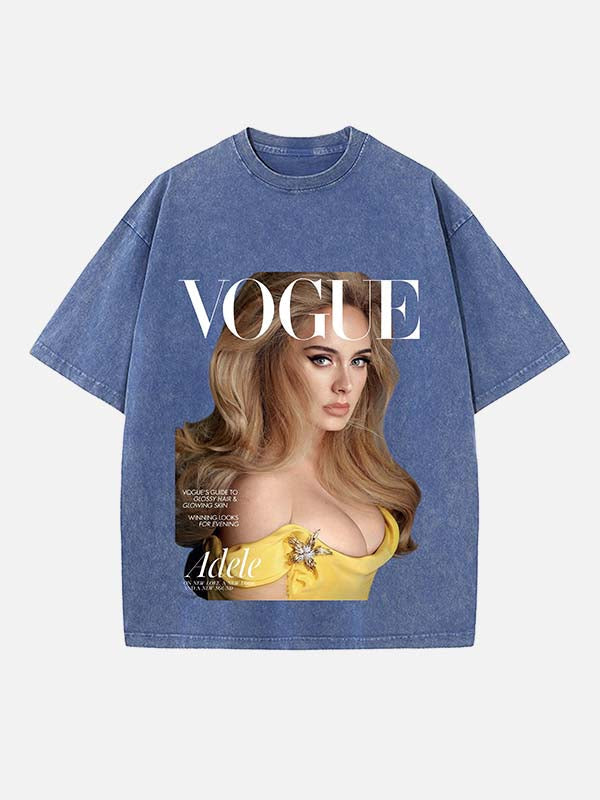 Adele Print Round Neck T-shirt