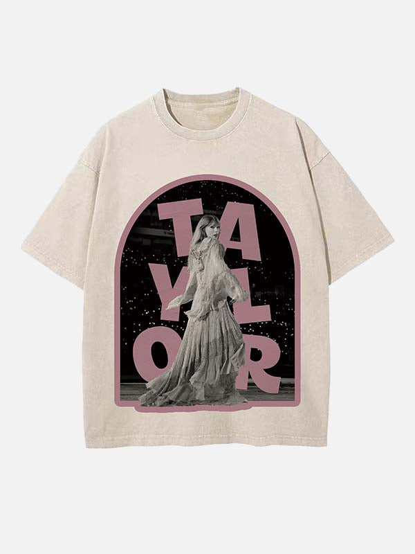 Taylor Swift Print Round Neck T-shirt