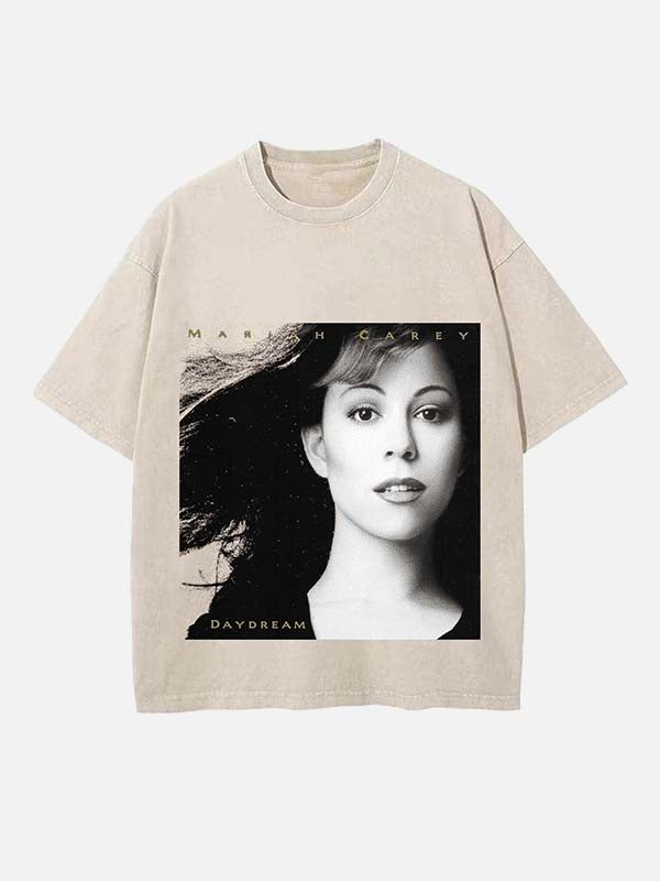 Mariah Carey Print Round Neck T-shirt