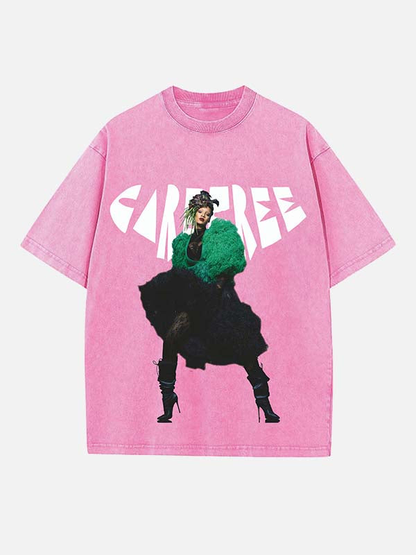 Rihanna Print Round Neck T-shirt