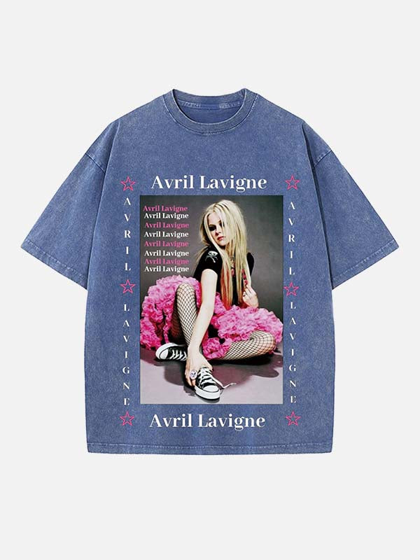 Avril Lavigne Print Round Neck T-shirt