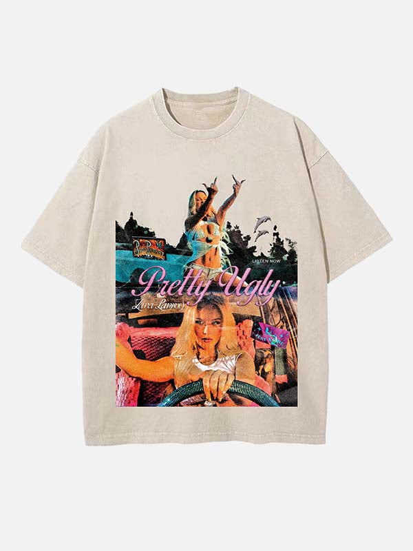 Zara Larsson Print Round Neck T-shirt