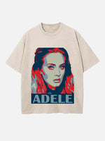 Adele Print Round Neck T-shirt