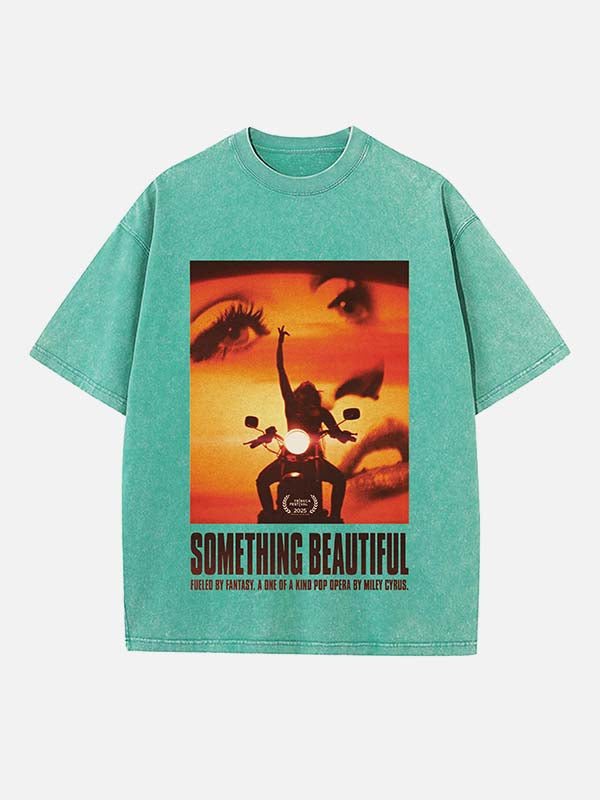 Miley Cyrus Print Round Neck T-shirt