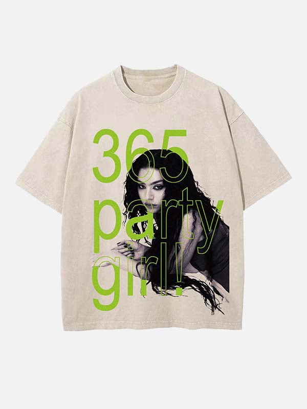 Charli xcx Print Round Neck T-shirt
