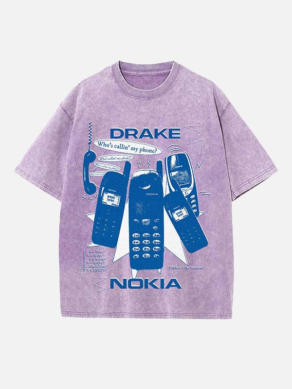 Drake Print Round Neck T-shirt