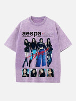 Aespa Print Round Neck T-shirt