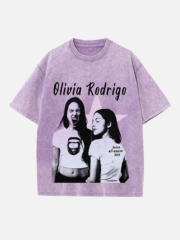Olivia Rodrigo Print Round Neck T-shirt