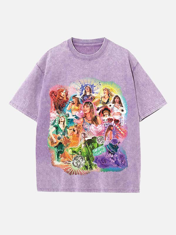 Taylor Swift Print Round Neck T-shirt