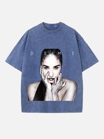 Demi Lovato Print Round Neck T-shirt