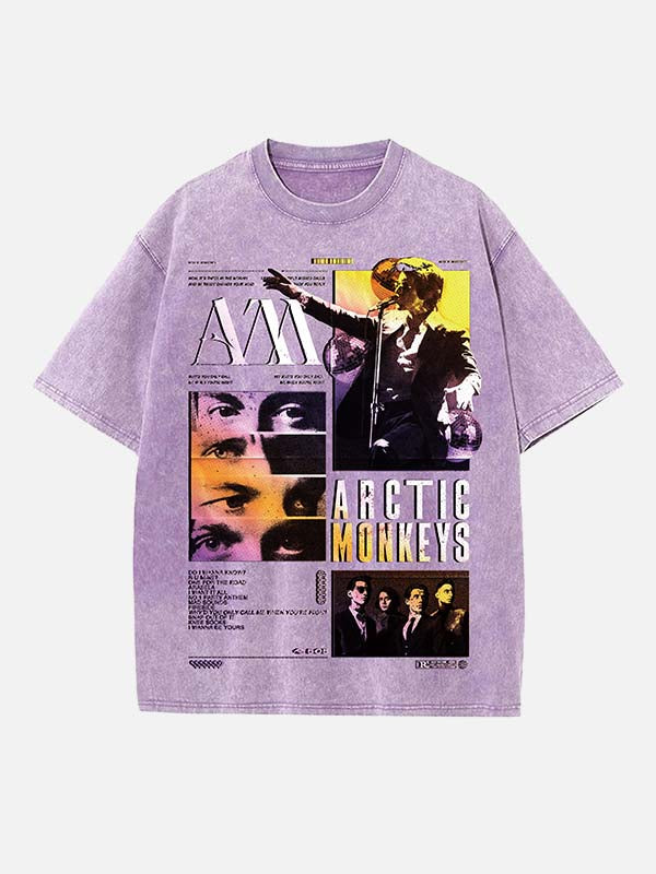 Arctic Monkeys Print Round Neck T-shirt