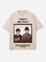 Twenty One Pilots Print Round Neck T-shirt