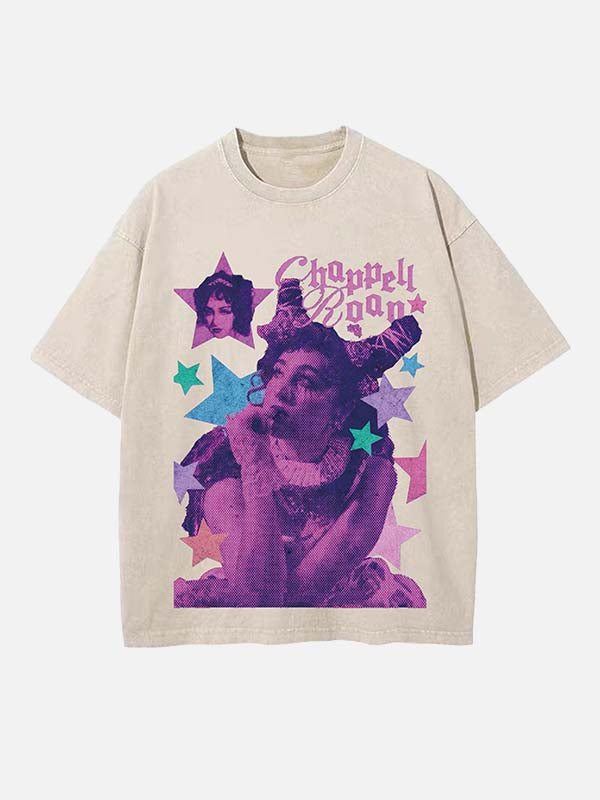 Chappell Roan Print Round Neck T-shirt