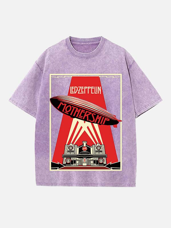 Led Zeppelin Print Round Neck T-shirt