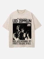 Led Zeppelin Print Round Neck T-shirt