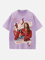 Dua Lipa Print Round Neck T-shirt