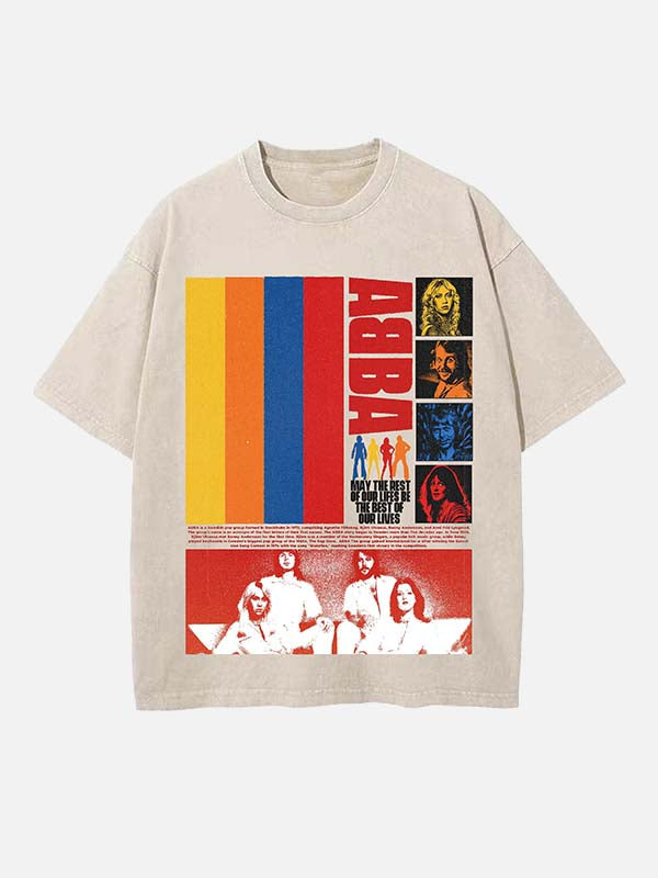 ABBA Print Round Neck T-shirt