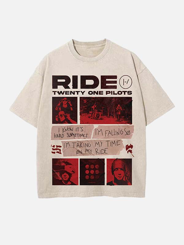 Twenty One Pilots Print Round Neck T-shirt