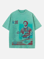 Bad Bunny Print Round Neck T-shirt