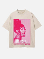 Cardi B Print Round Neck T-shirt