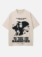 Twenty One Pilots Print Round Neck T-shirt