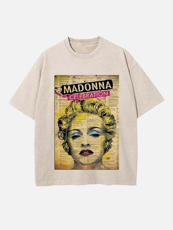 Madonna Print Round Neck T-shirt