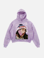 Billie Eilish Print Slant Pockets Hoodie