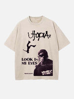 Travis Scott Print Round Neck T-shirt