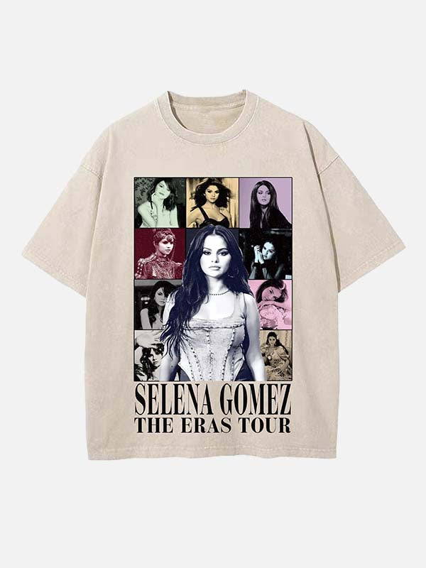 Selena Gomez Print Round Neck T-shirt