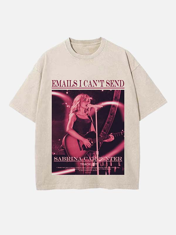 Sabrina Carpenter Print Round Neck T-shirt