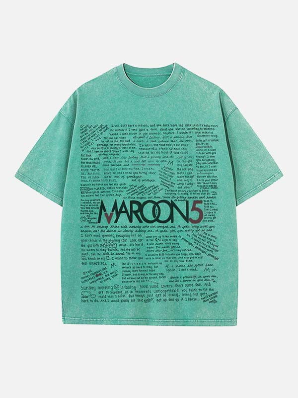 Maroon 5 Print Round Neck T-shirt