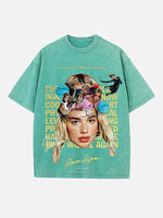 Dua Lipa Print Round Neck T-shirt
