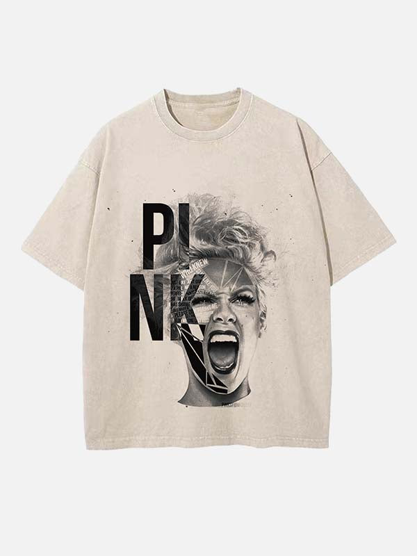 P!nk Print Round Neck T-shirt
