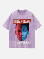 Rihanna Print Round Neck T-shirt