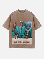 Lady Gaga & Bruno Mars Print Round Neck T-shirt