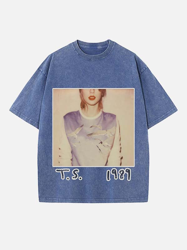 Taylor Swift Print Round Neck T-shirt