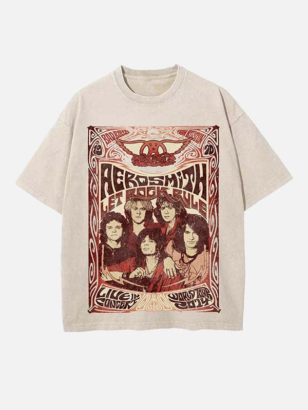 Aerosmith Print Round Neck T-shirt
