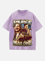 Post Malone Print Round Neck T-shirt