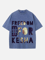 Kesha Print Round Neck T-shirt