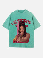 Rihanna Print Round Neck T-shirt