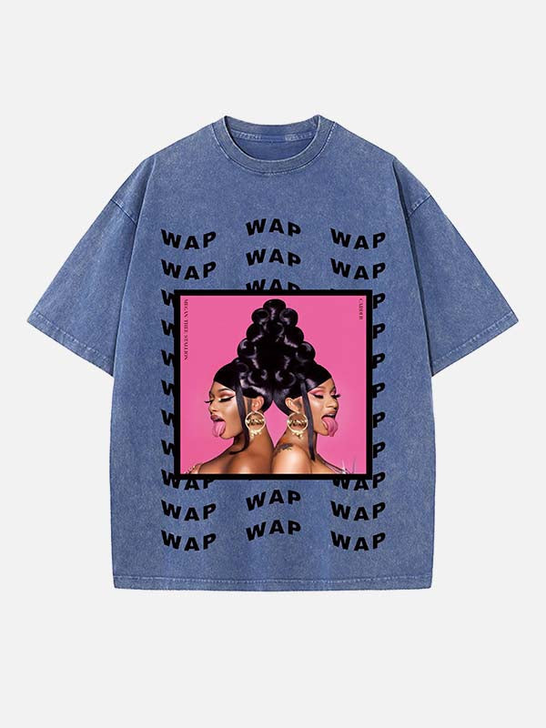 Cardi B Print Round Neck T-shirt