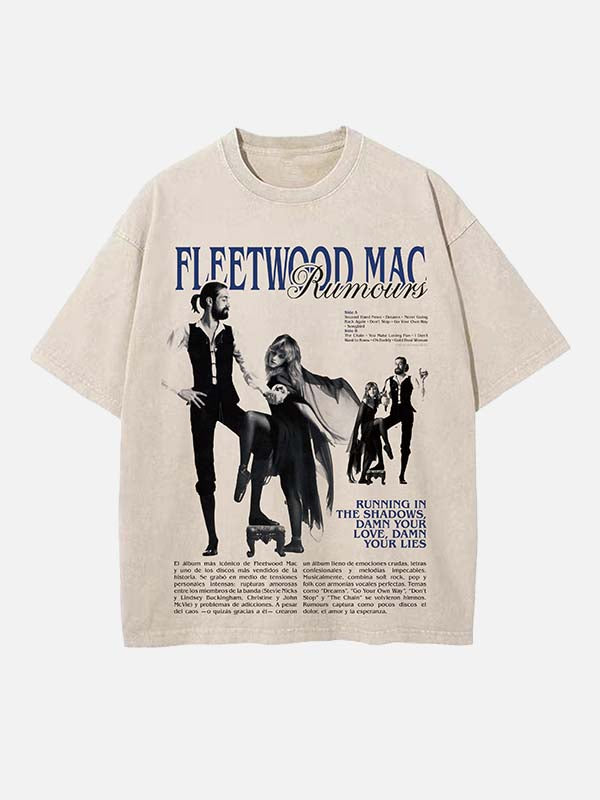 Fleetwood Mac Print Round Neck T-shirt