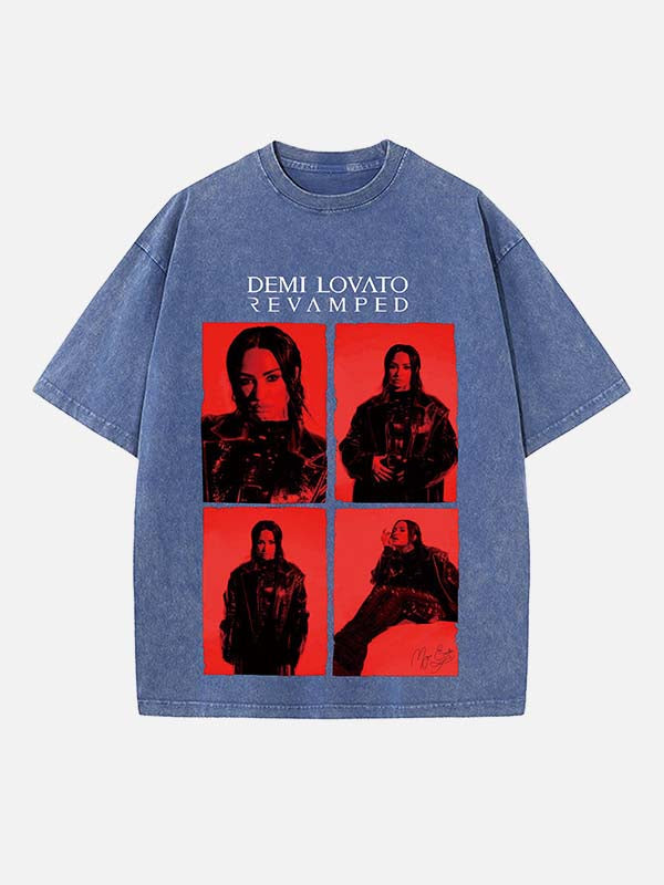 Demi Lovato Print Round Neck T-shirt