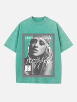 Christina Aguilera Print Round Neck T-shirt