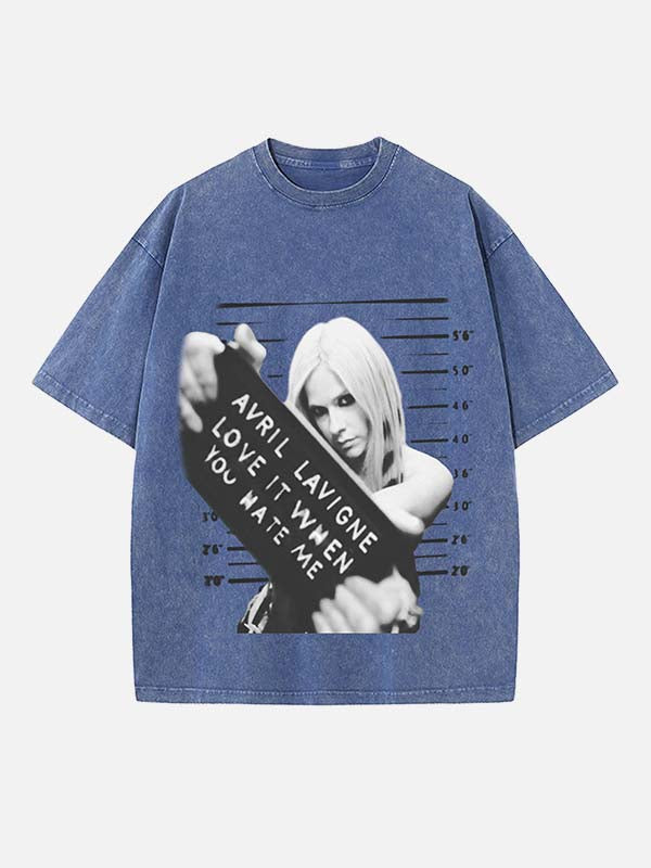 Avril Lavigne Print Round Neck T-shirt