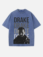 Drake Print Round Neck T-shirt