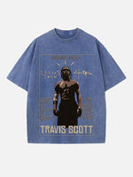 Travis Scott Print Round Neck T-shirt