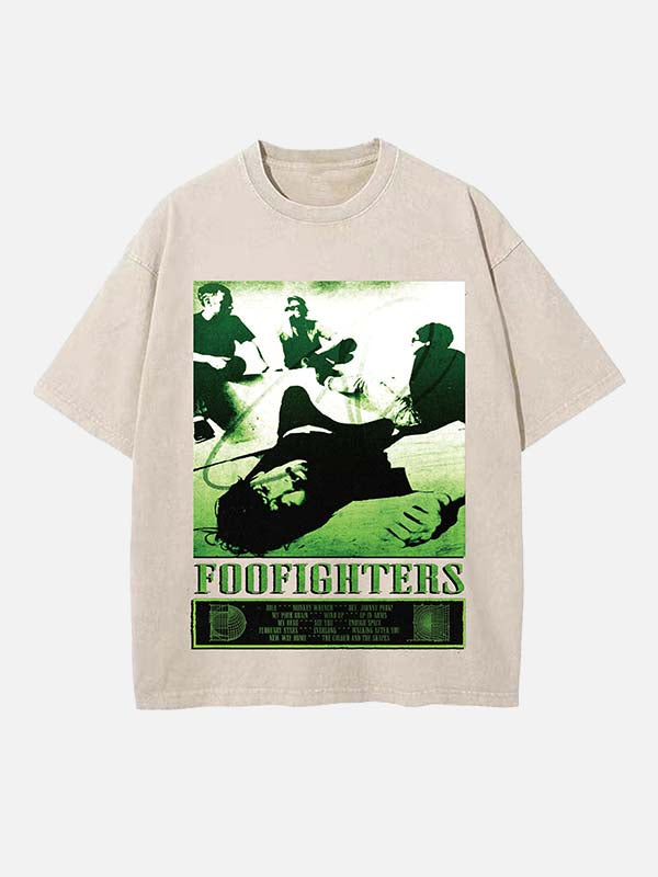 Foo Fighters Print Round Neck T-shirt