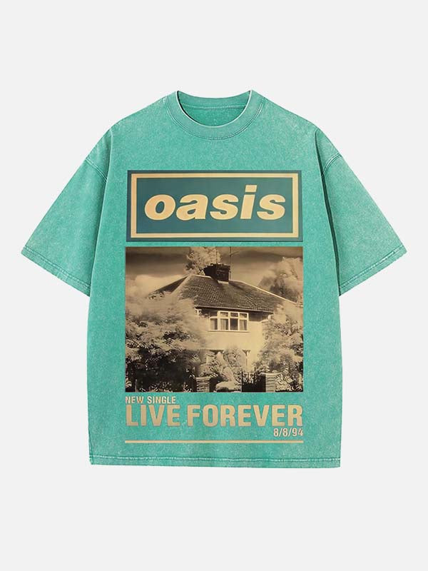 Oasis Print Round Neck T-shirt