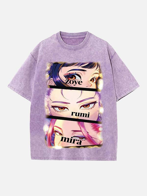HUNTR/X Print Round Neck T-shirt